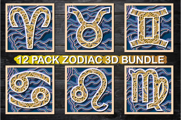 12 Pack 3D Zodiac Shadow Box Bundle: A Versatile Creative Resource