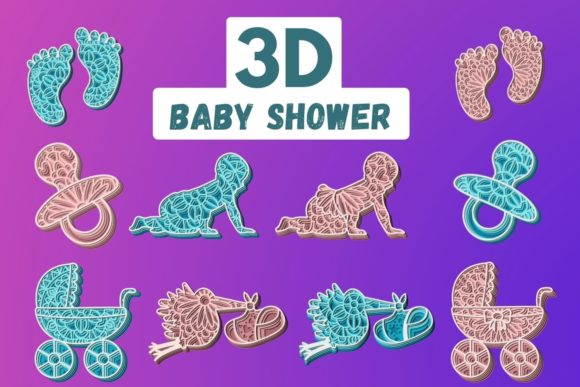 3D Baby Shower SVG Bundle