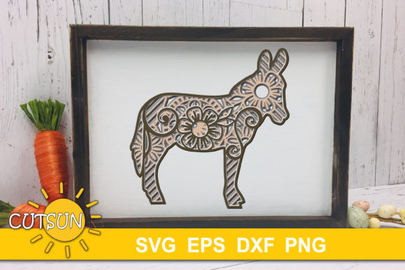 3D Layered Donkey Mandala SVG - 5 Layers: A Creative Tool for Crafters and DIY Enthusiasts