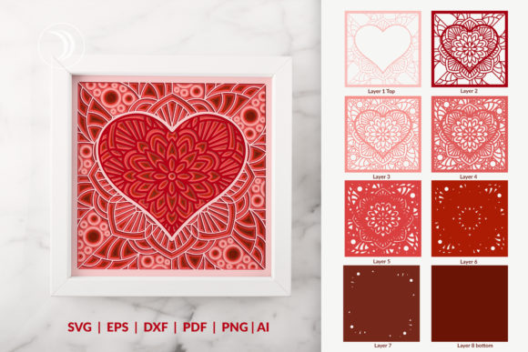 3D Layered Heart Shadow Box Cut File: A Creative Tool for Modern Designers and Entrepreneurs