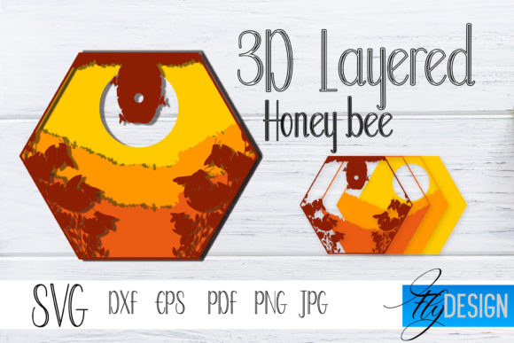 3d Layered SVG. Honey Bee 2