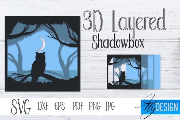 3D Layered SVG. Shadowbox Nature 5
