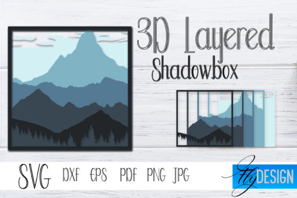 3D Layered SVG. Shadowbox Nature 6