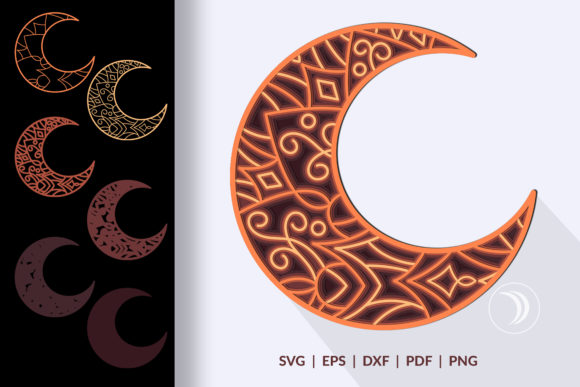3D Moon Mandala Layered SVG Cut File: A Creative Solution for Dimensional Art Projects