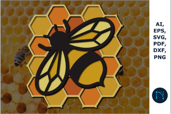 3d Multi-Layered Bee SVG, Dxf Cut Files: A Versatile Digital Asset for Creative Professionals