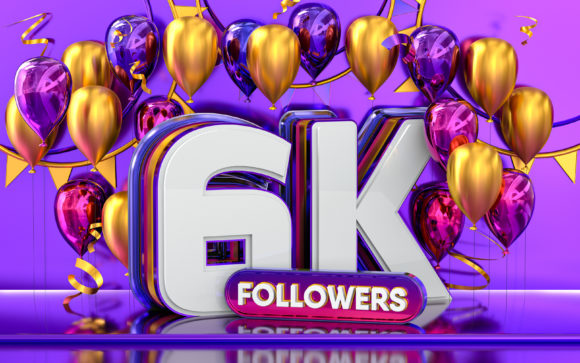 6k Followers Celebration 3D Rendering