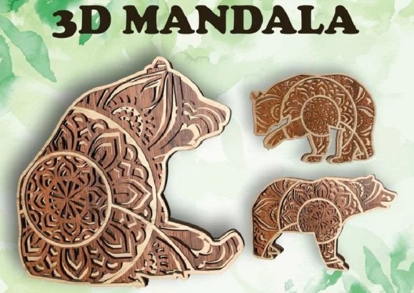 Bears, 3 Designs, 4 Layers, 3D Mandala: A Creative Workflow Tool