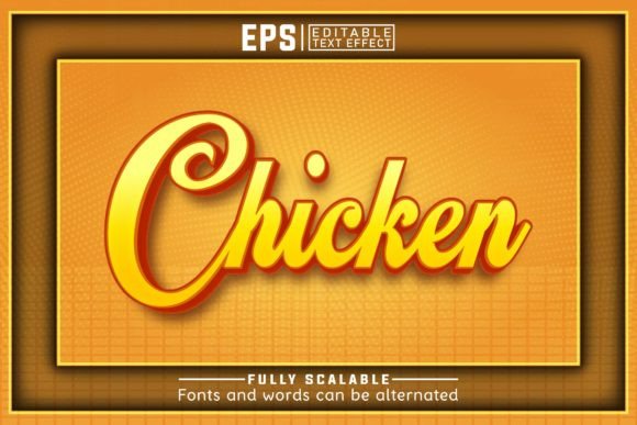Chicken 3D - Editable Text Effect for Creative Projects