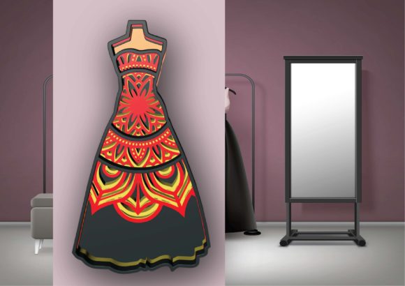 Dress, 5 Layers, 3d Mandala