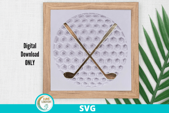 Golf Clubs and Ball 3D Svg