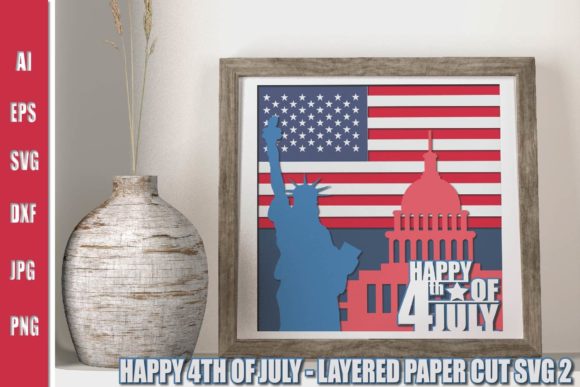 Happy 4th of July-3D Layer Paper Cut SVG: A Creative Way to Celebrate
