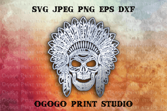 Indian Skull - 3D Layered Mandala SVG