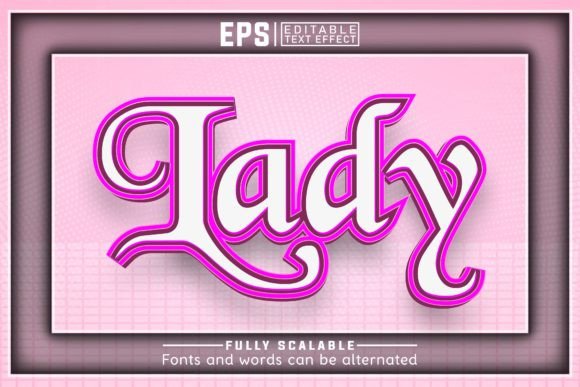 Lady 3d -Editable Text Effect