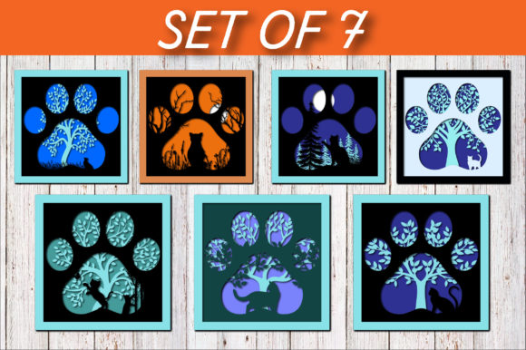 Layered 3D Cat Paw Print Bundle: A Versatile Design Solution for Creators