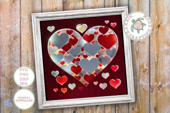 Love Hearts 3D Shadow Box Template