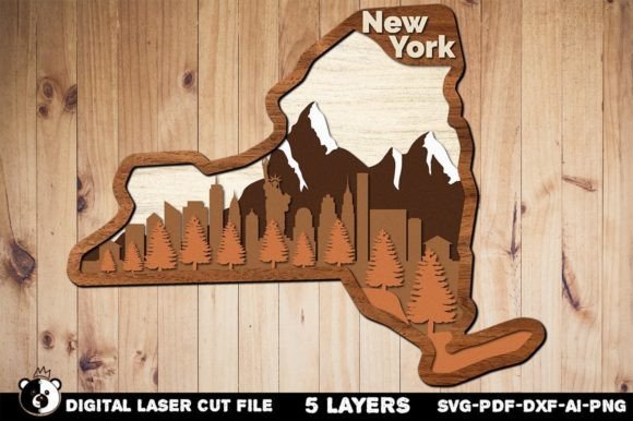 New York SVG 3D Laser Cut File