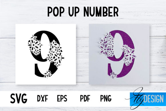 Pop Up Number Card SVG 3D Card SVG