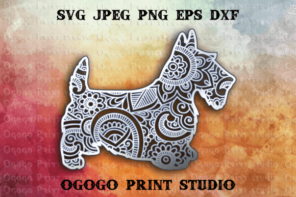 Scottish Terrier - 3D Mandala SVG